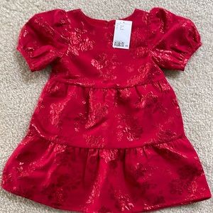 H&M | Toddler Girls Puff Sleeved Brocade Dress